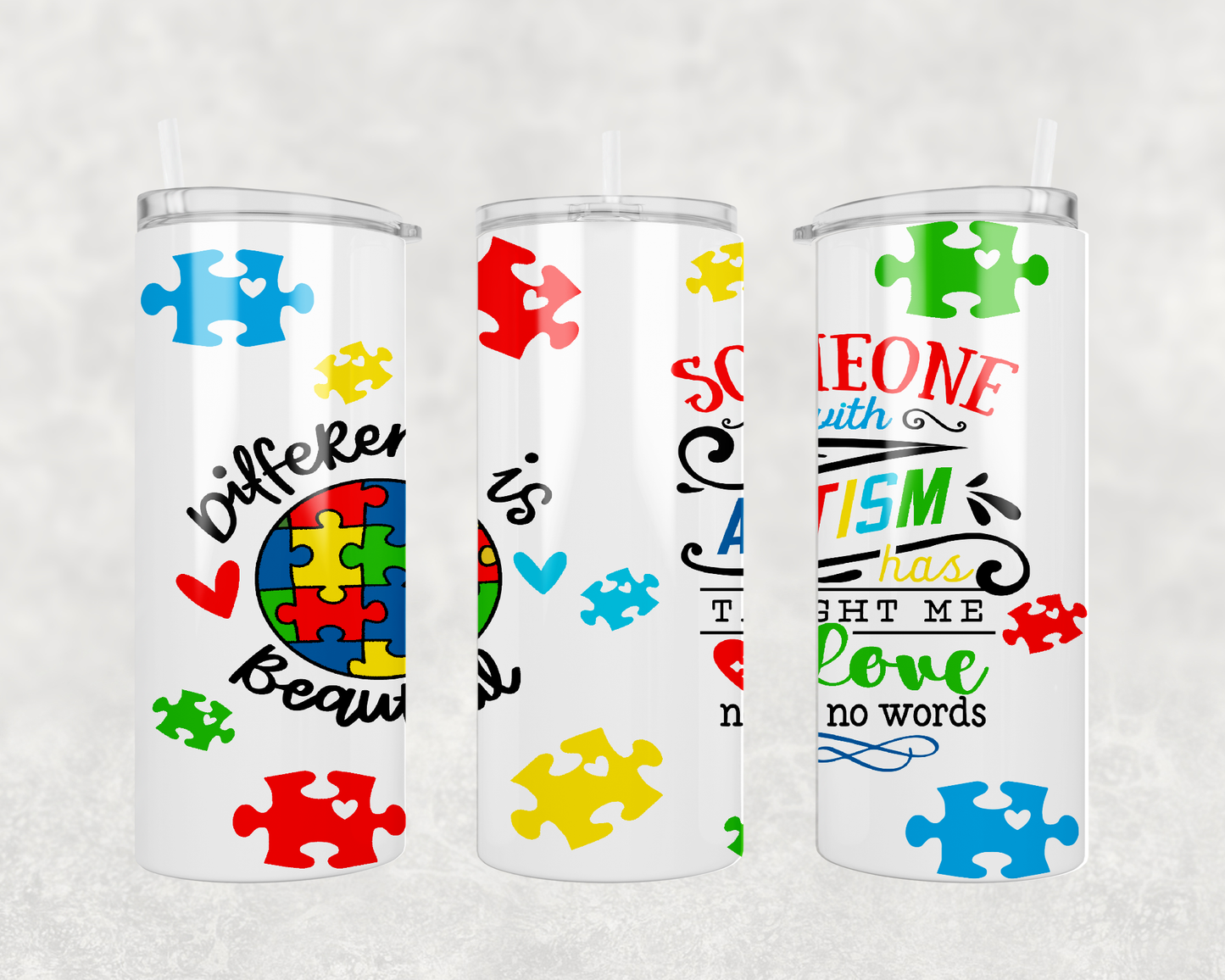 Autism/Love Needs No Words - 20 oz Tumbler