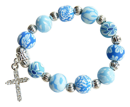 Girl's Jewelry Bracelet with Crystal Cross Charm