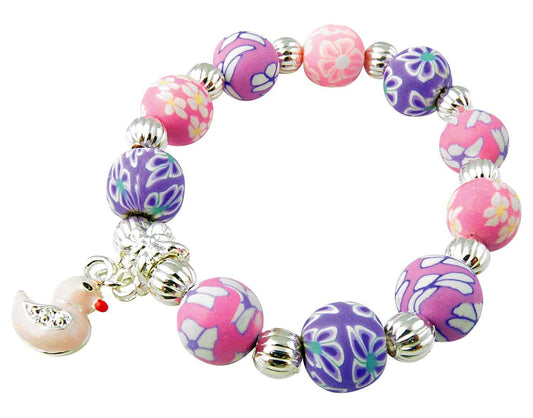 Girl's Jewelry Bracelet with Duckie Charm - Pink