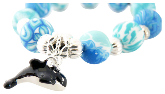 Girl's Jewelry Bracelet with Orca Whale Charm