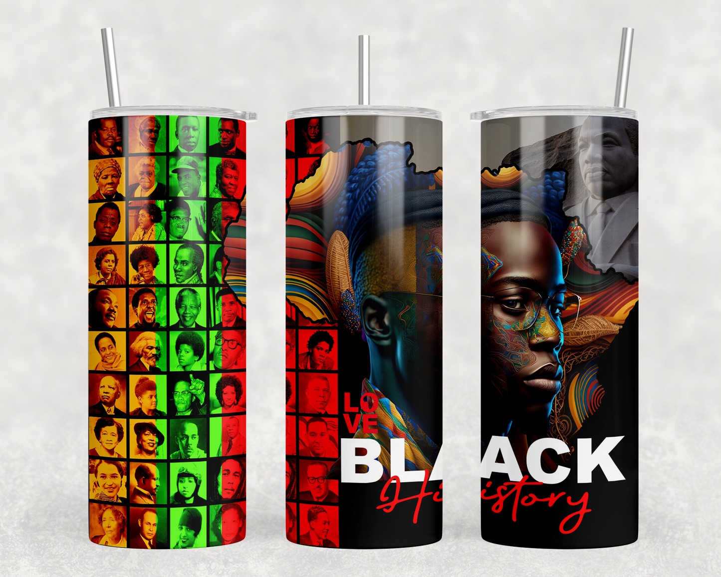 Faces of Black History - 20 oz Tumbler - Man