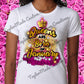 "Queens are born in..." Birthday T-Shirt (Glitter)