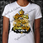 "Queens are born in..." Birthday T-Shirt (Glitter)