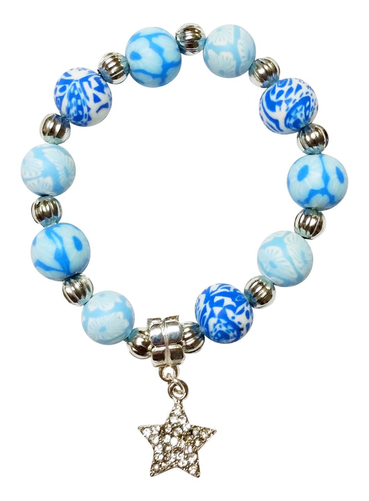 Girl's Jewelry Bracelet with Rhinestone Star Charm