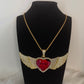 Angel Wing Statement Necklace (Heart)