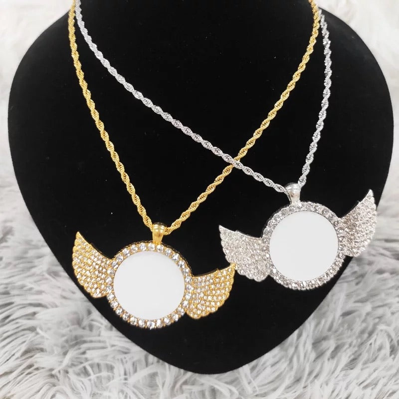 Angel Wing Statement Necklace (Round)